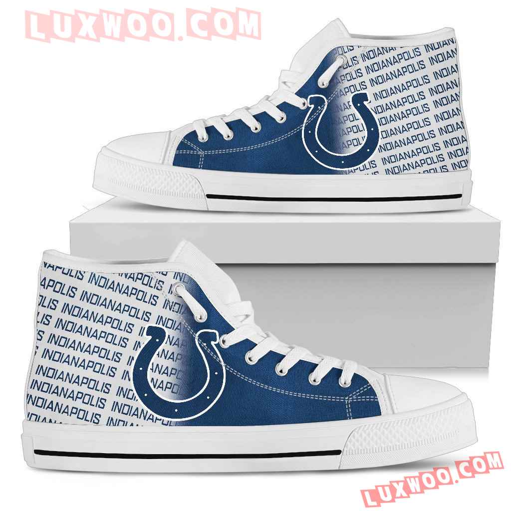 Nfl Indianapolis Colts High Top Shoes Sneaker Sport V1