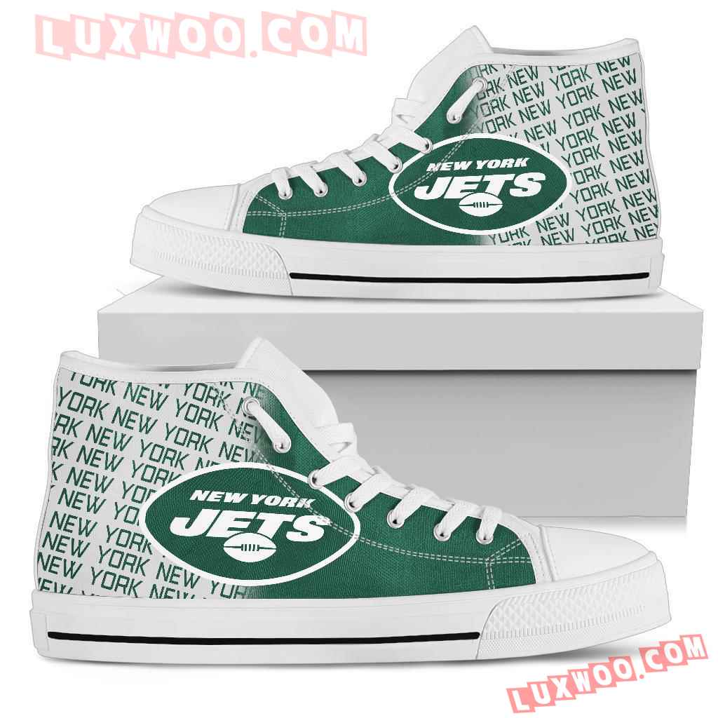 Nfl New York Jets High Top Shoes Sneaker Sport V1