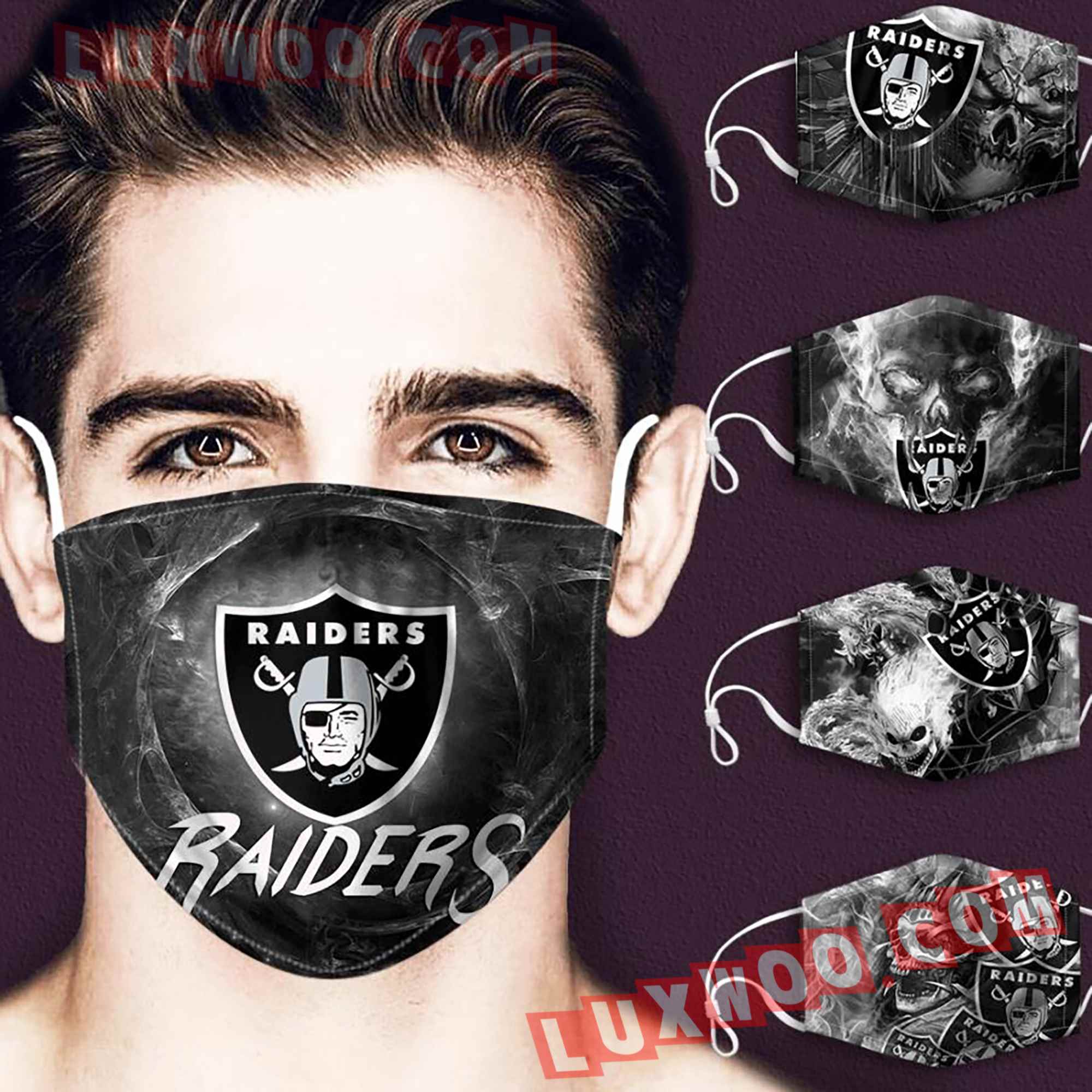 Oakland Raiders 3d Face Mask Combo 5 V1