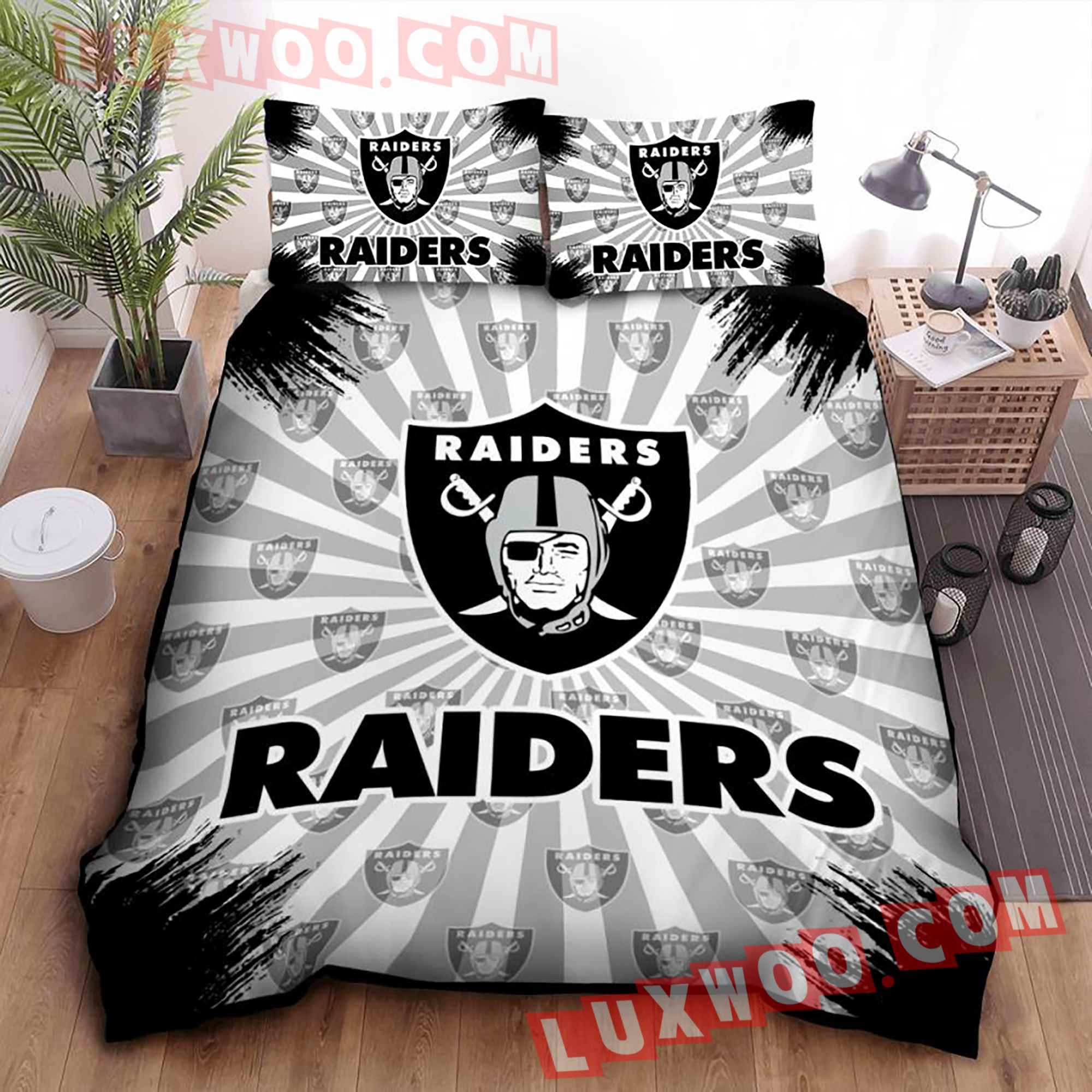 Oakland Raiders Nfl 3d Quilt Bedding, Oakland Raiders King Size Bedding