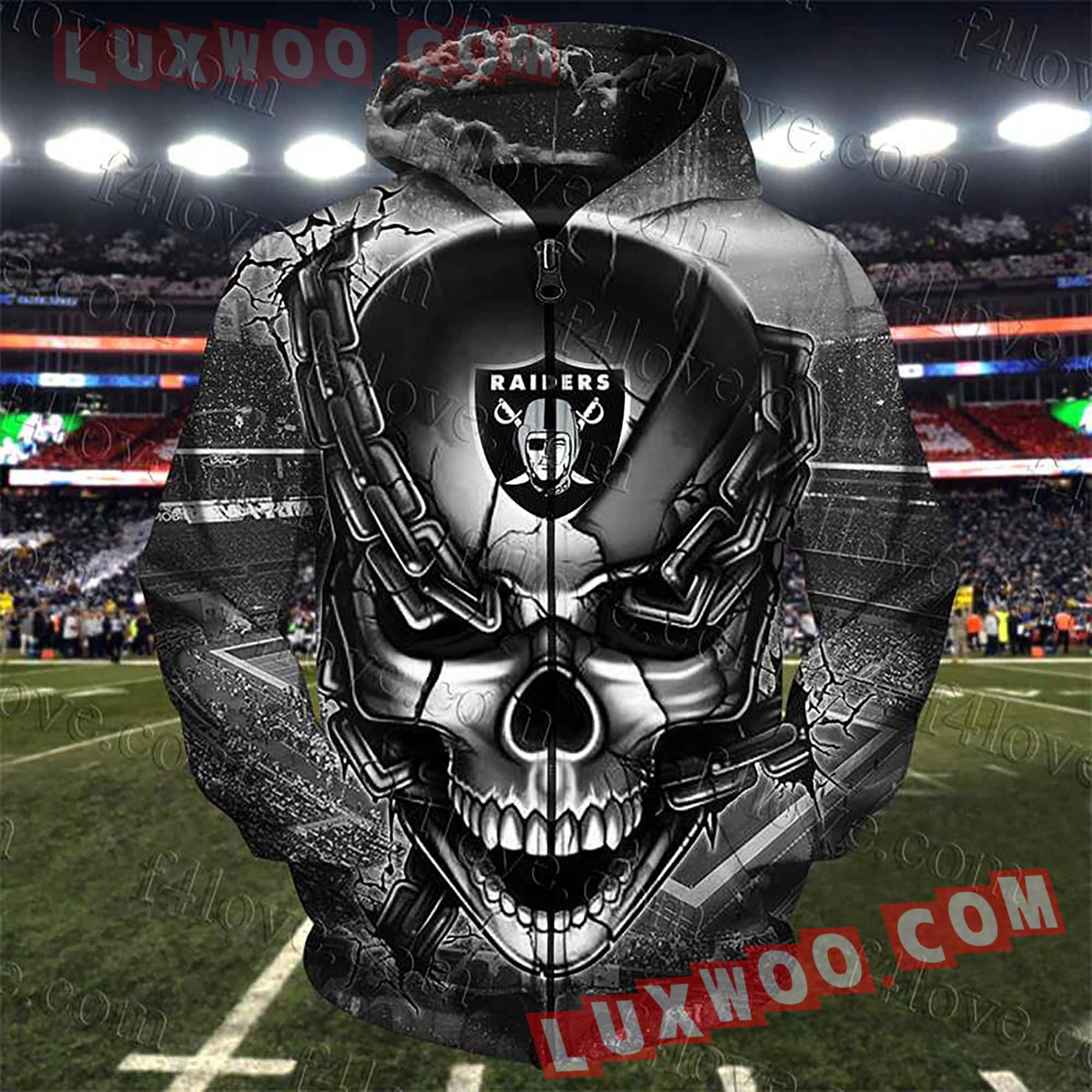 Oakland Raiders Nfl Custom All Over Print 3d Pullover Hoodie V1