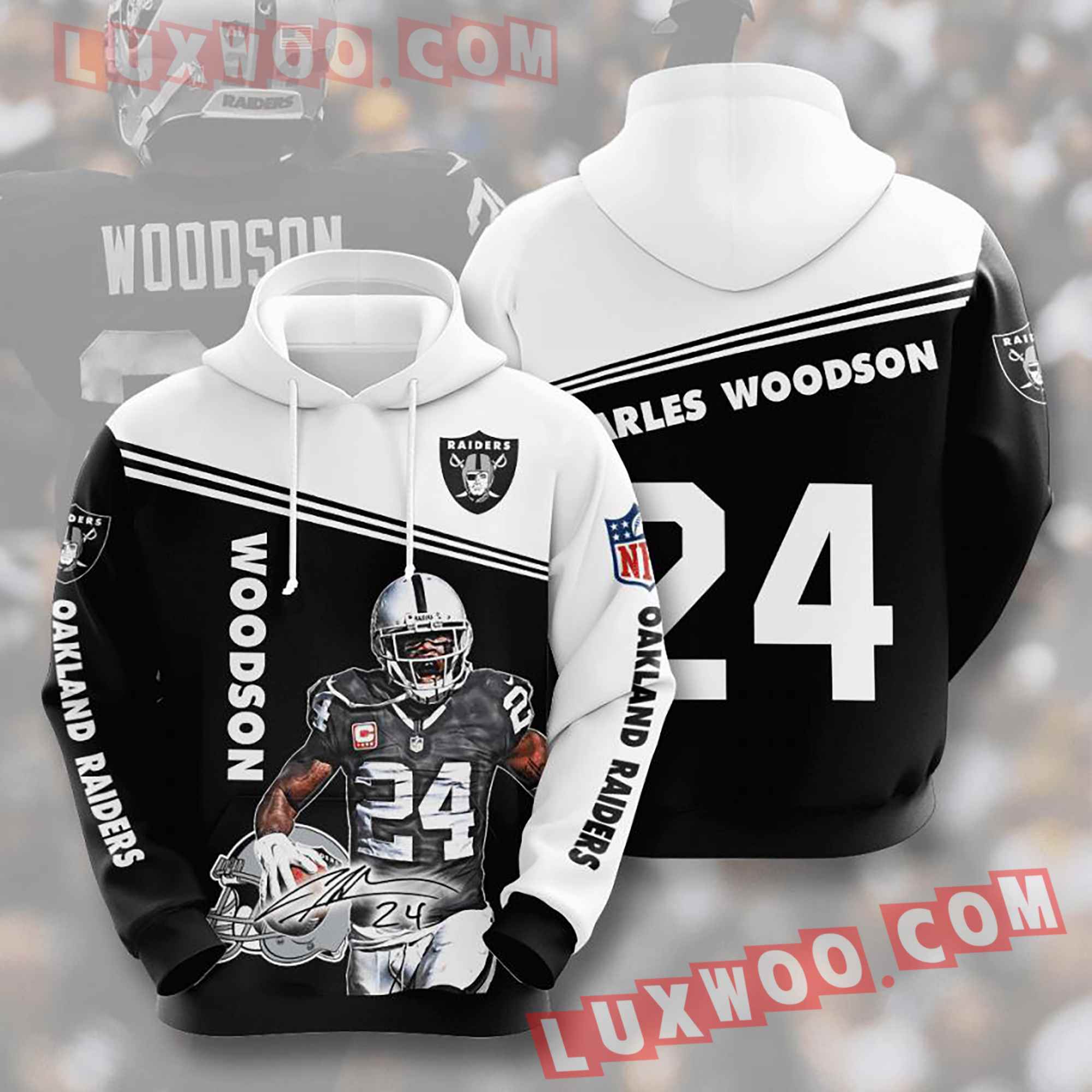 Oakland Raiders Nfl Custom All Over Print 3d Pullover Hoodie V6