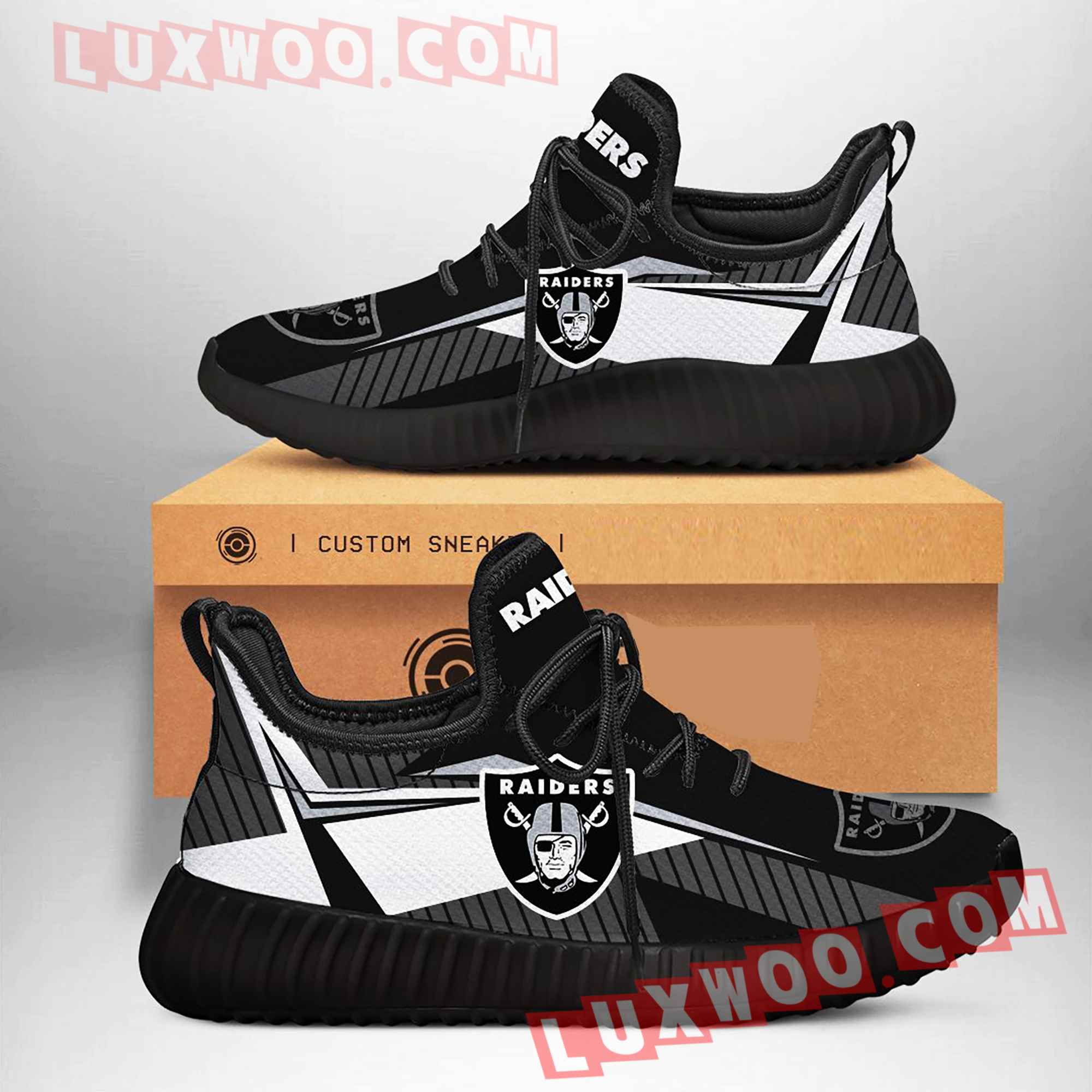 Oakland Raiders Nfl Yezzy Custom Shoes Sneaker V4