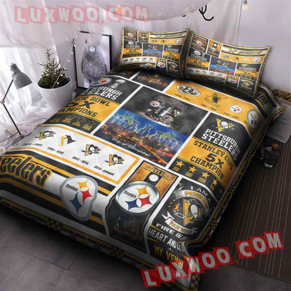 Pittsburgh Steelers Nfl 3d Quilt Bedding Set V4