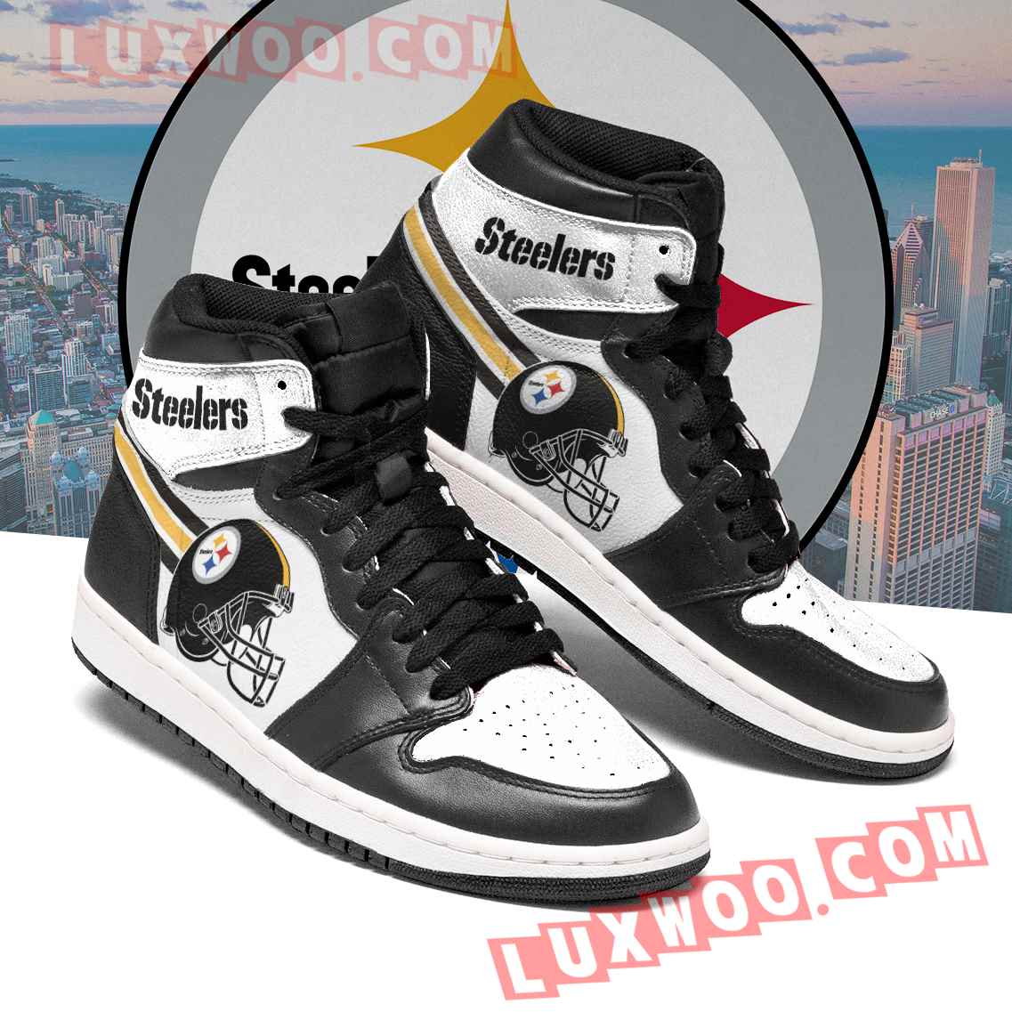 Pittsburgh Steelers Nfl Air Jordan 1 Custom Shoes Sneaker V5