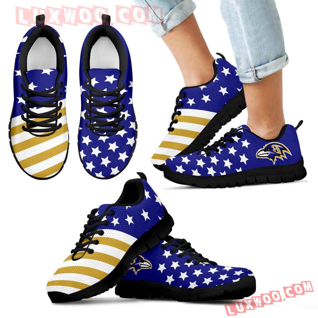 America Flag Full Stars Stripes Baltimore Ravens Sneakers