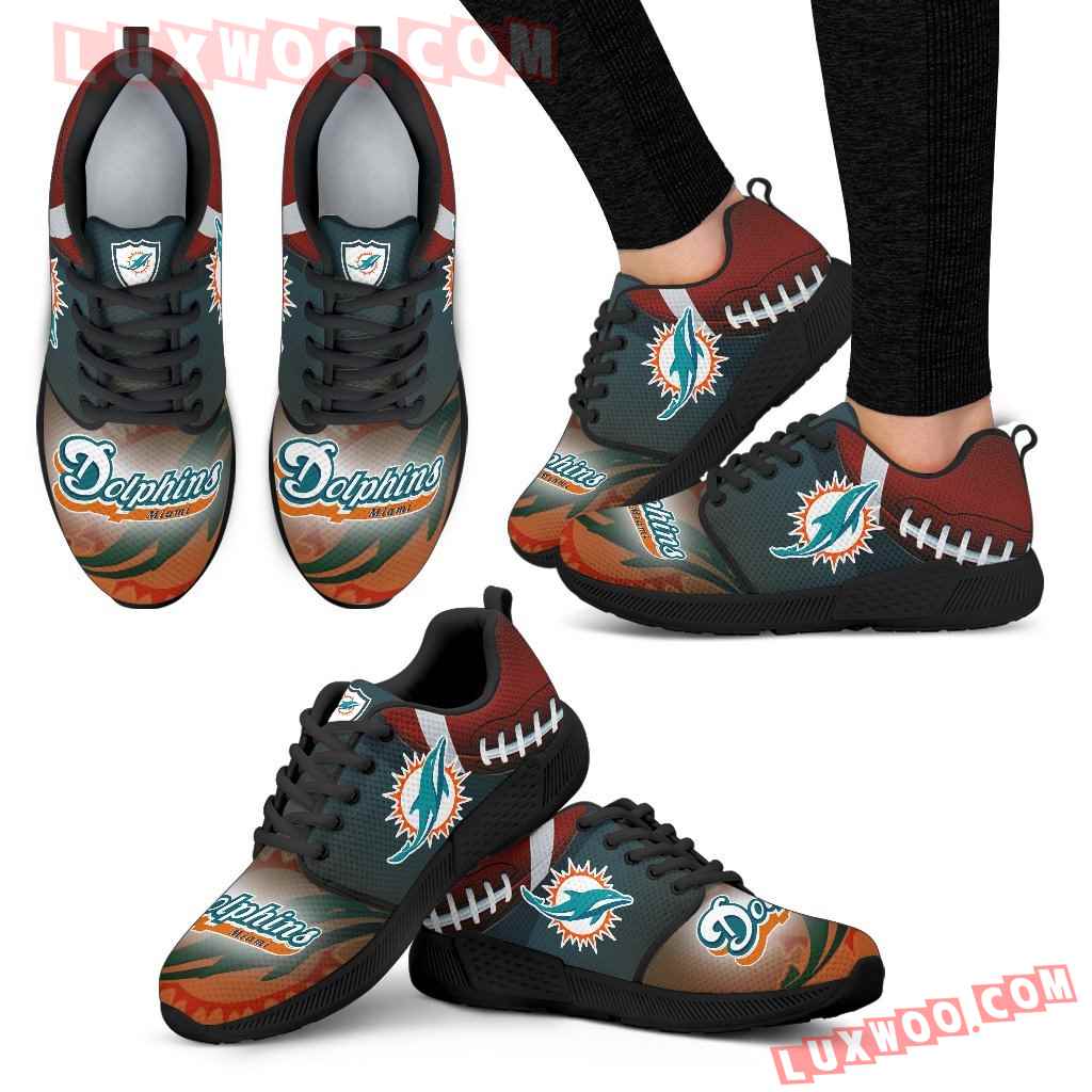 Awesome Miami Dolphins Running Sneakers For Football Fan