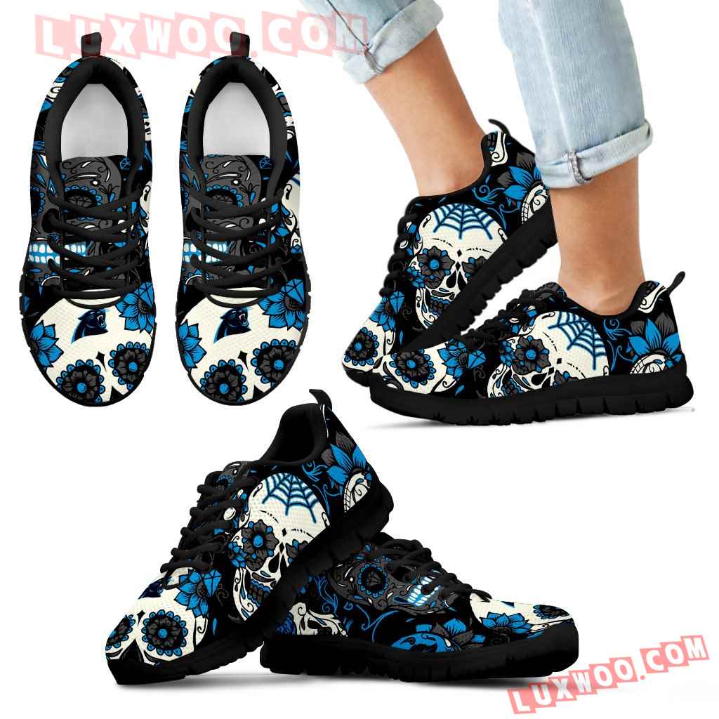 Carolina Panthers Colorful Sugar Skull Sneakers