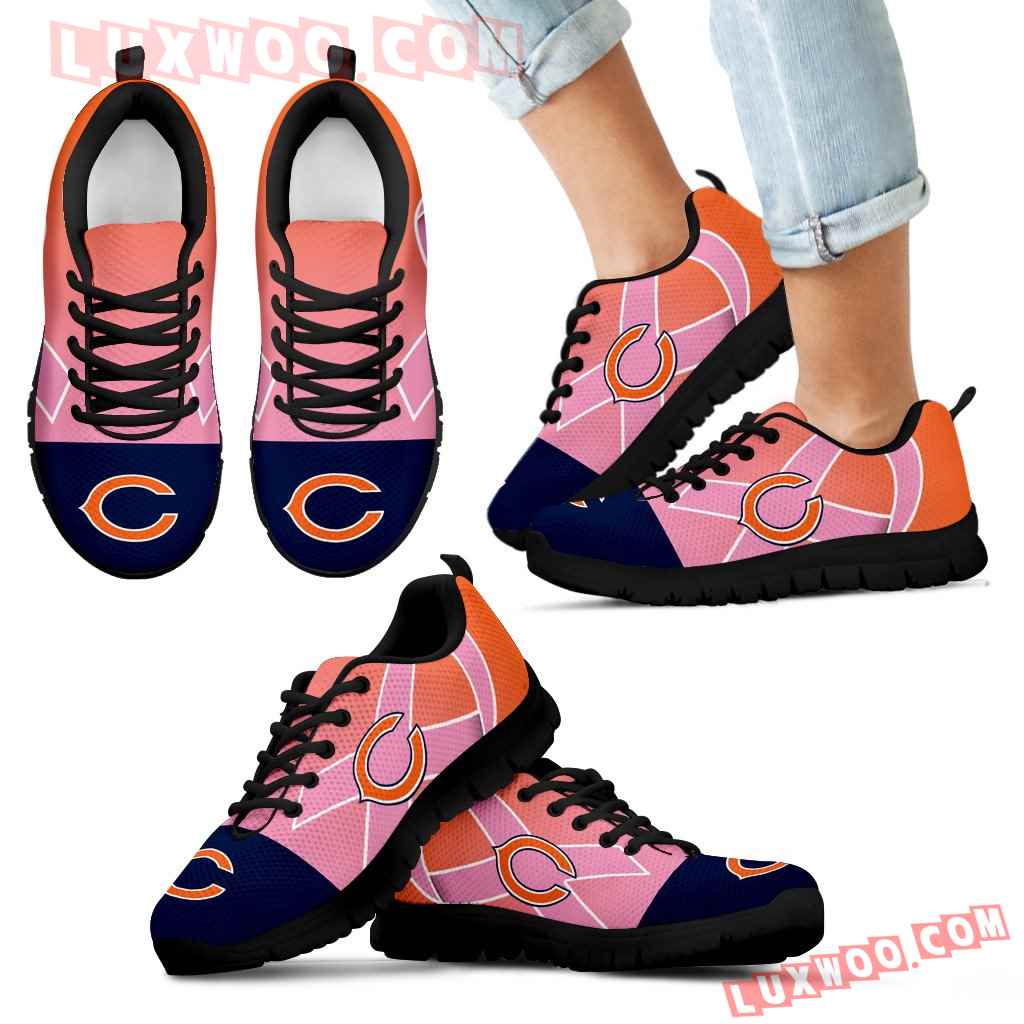 Chicago Bears Cancer Pink Ribbon Sneakers