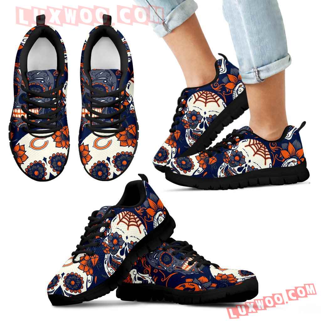 Chicago Bears Colorful Sugar Skull Sneakers