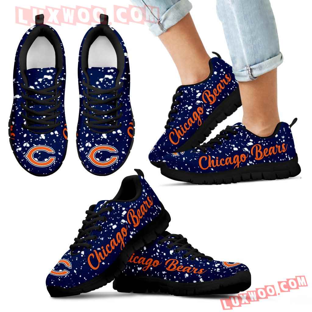 Christmas Snowing Incredible Pattern Chicago Bears Sneakers