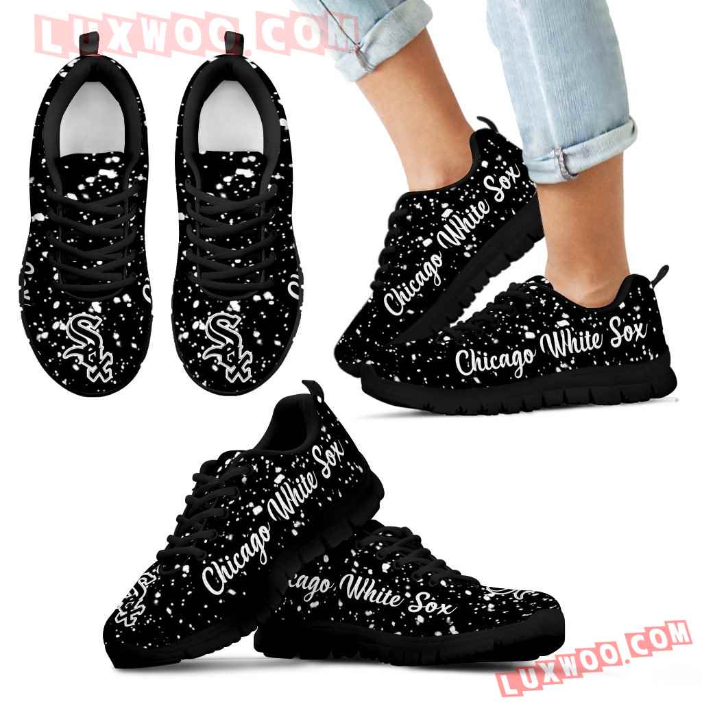 Christmas Snowing Incredible Pattern Chicago White Sox Sneakers