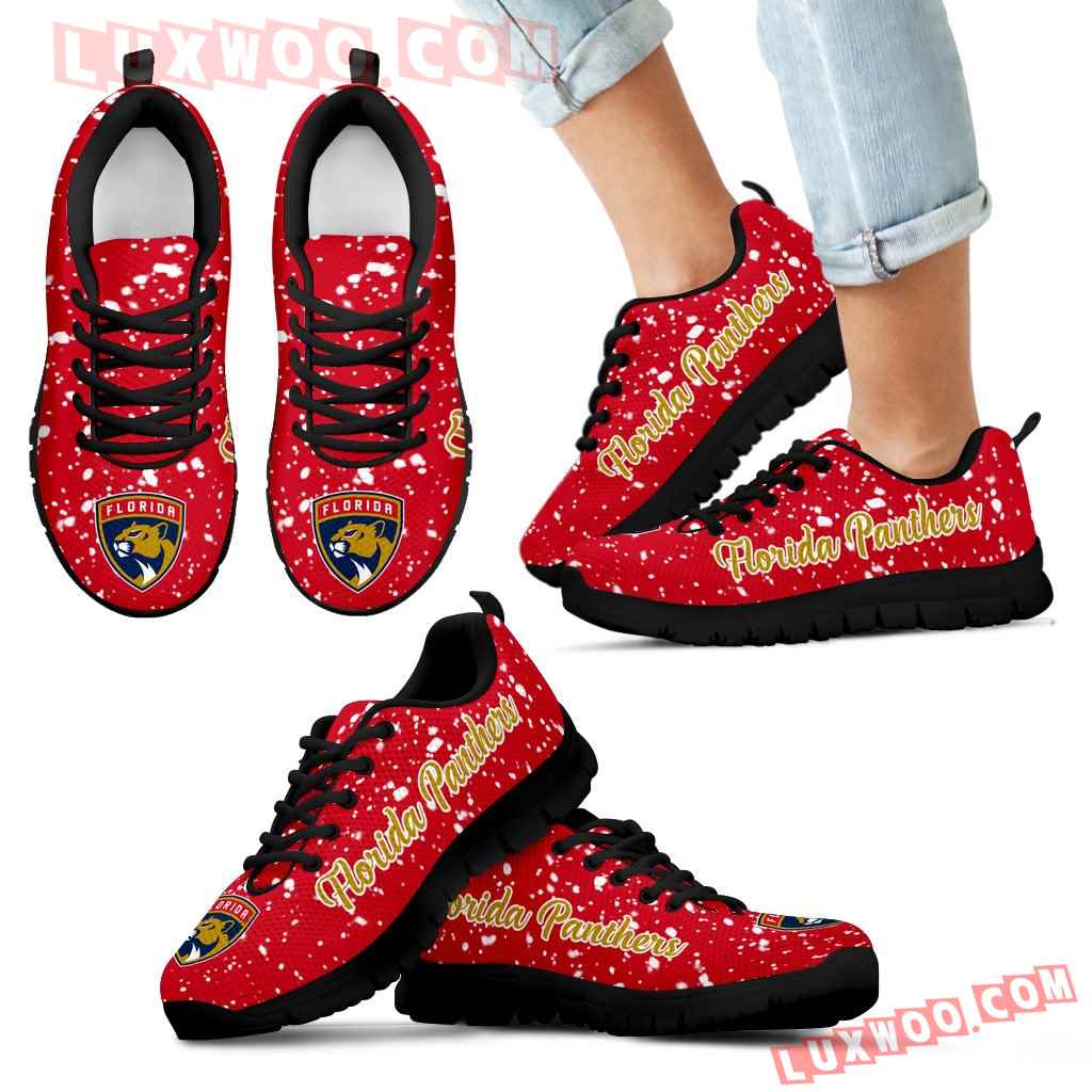 Christmas Snowing Incredible Pattern Florida Panthers Sneakers