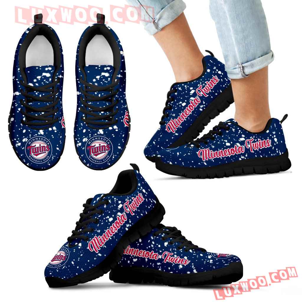 Christmas Snowing Incredible Pattern Minnesota Twins Sneakers