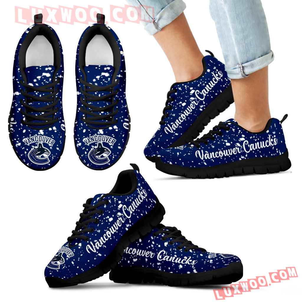 Christmas Snowing Incredible Pattern Vancouver Canucks Sneakers