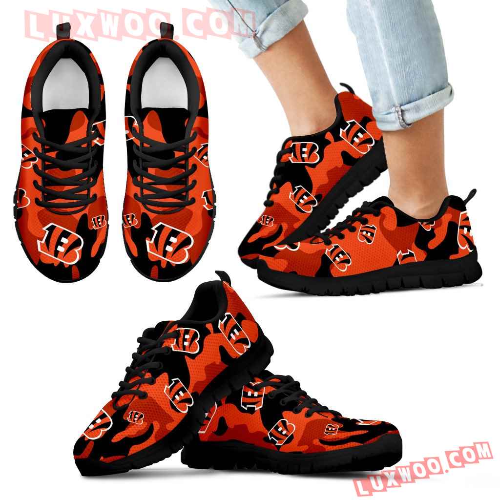Cincinnati Bengals Cotton Camouflage Fabric Military Solider Style Sneakers