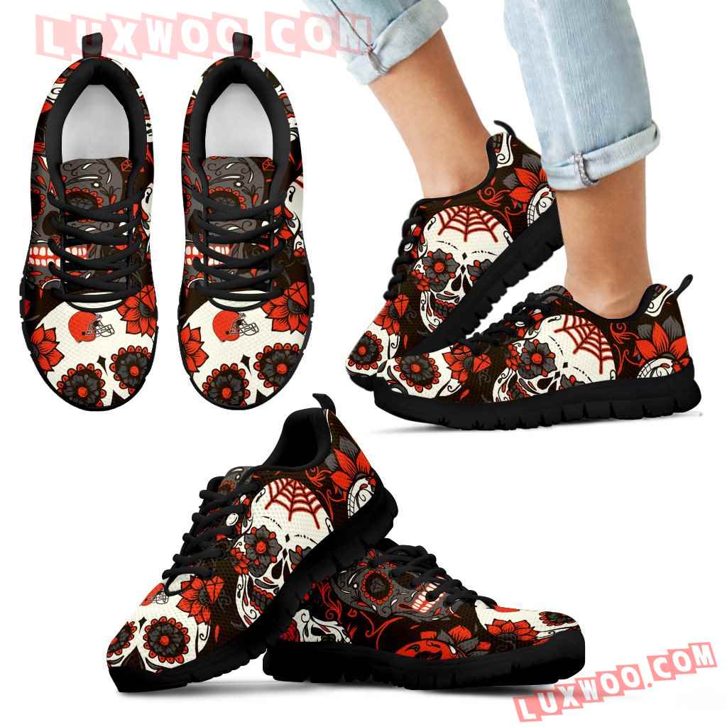 Cleveland Browns Colorful Sugar Skull Sneakers