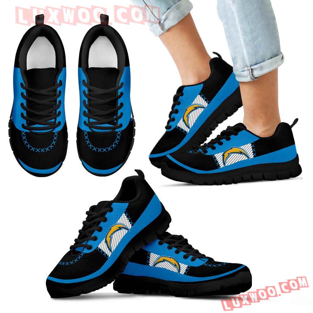 Cross Thread Seamless Beautiful Logo Los Angeles Chargers Sneakers