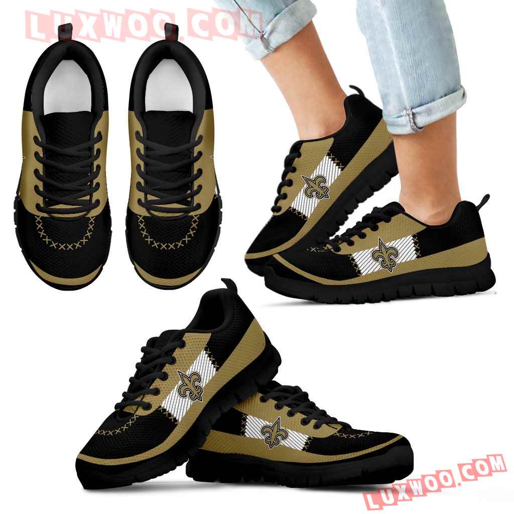 Cross Thread Seamless Beautiful Logo New Orleans Saints Sneakers