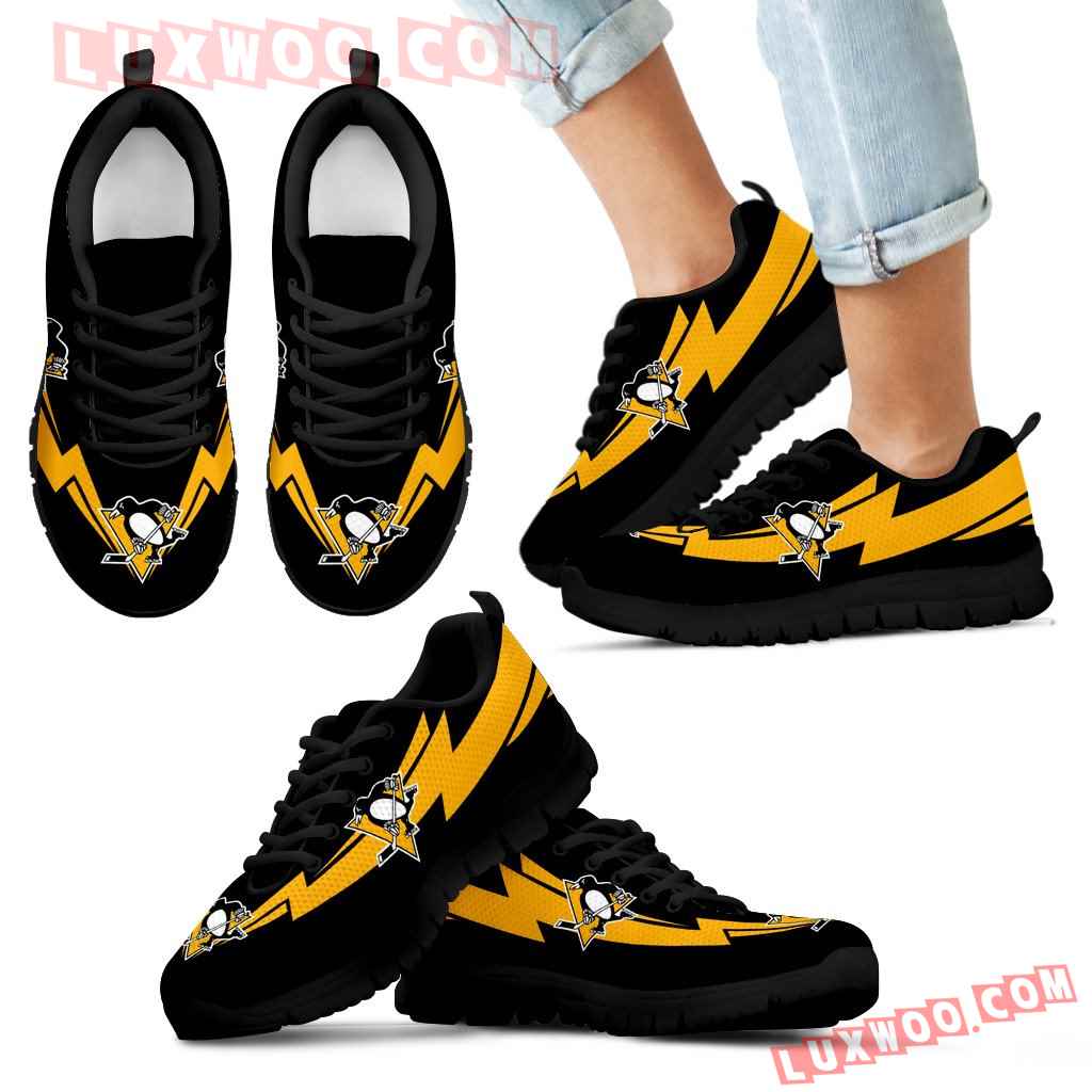 Three Amazing Good Line Charming Logo Pittsburgh Penguins Sneakers