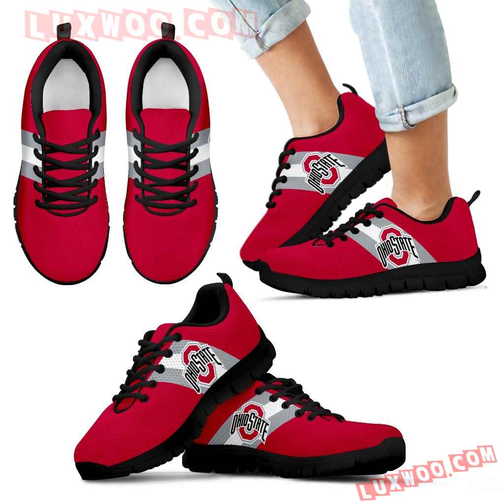 Three Colors Vertical Ohio State Buckeyes Sneakers - Luxwoo.com