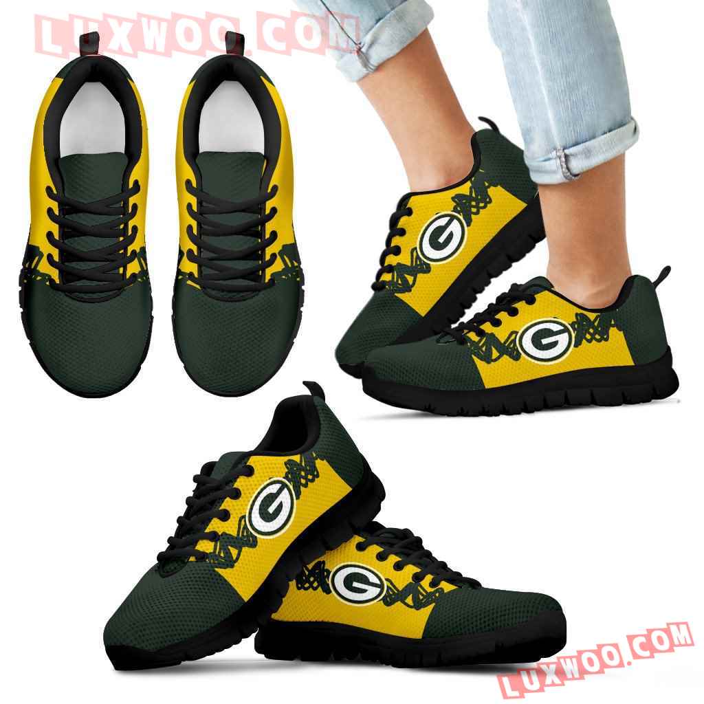 Doodle Line Amazing Green Bay Packers Sneakers V1 - Luxwoo.com