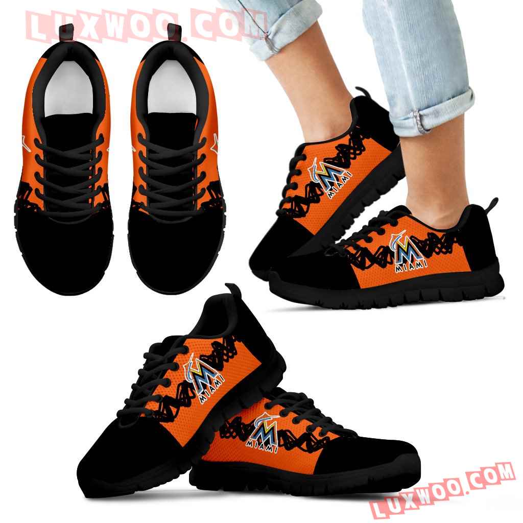 Doodle Line Amazing Miami Marlins Sneakers V1