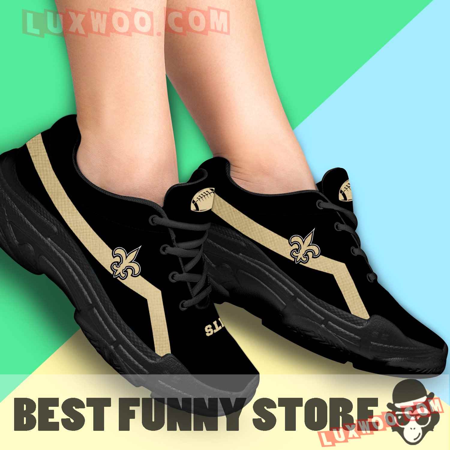 Edition Chunky Sneakers With Line New Orleans Saints Shoes - Luxwoo.com