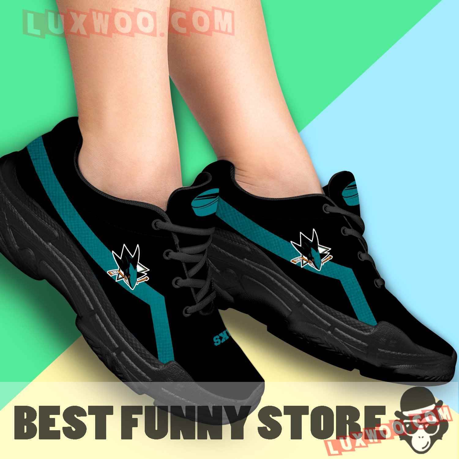 Edition Chunky Sneakers With Line San Jose Sharks Shoes - Luxwoo.com