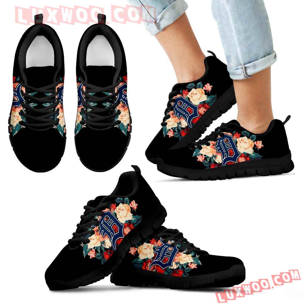 Gorgeous Flowers Background Insert Pretty Logo Detroit Tigers Sneakers
