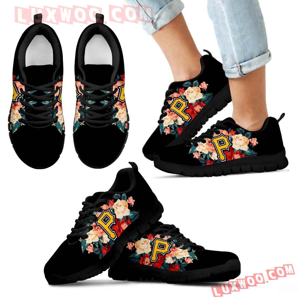 Gorgeous Flowers Background Insert Pretty Logo Pittsburgh Pirates Sneakers