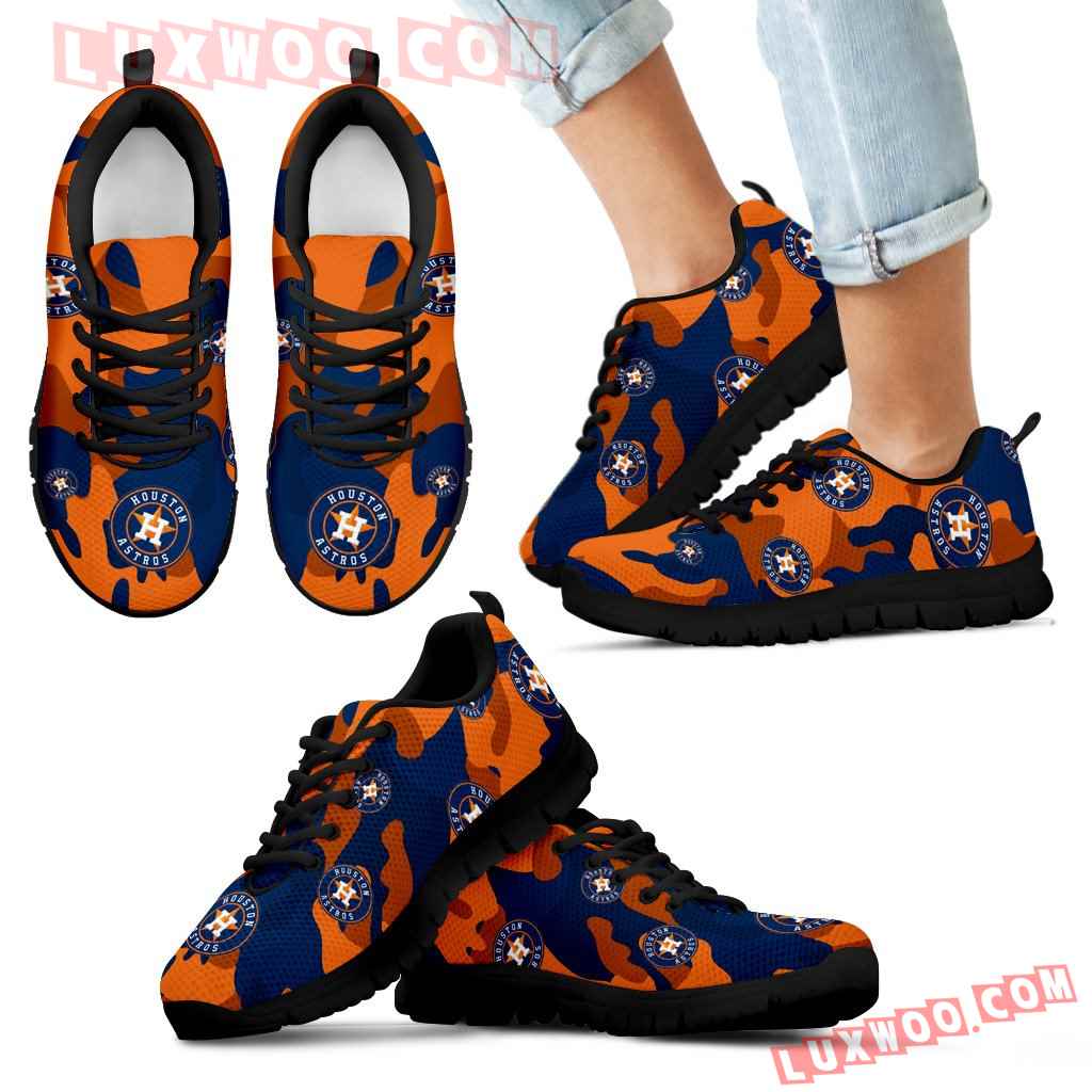 Houston Astros Cotton Camouflage Fabric Military Solider Style Sneakers