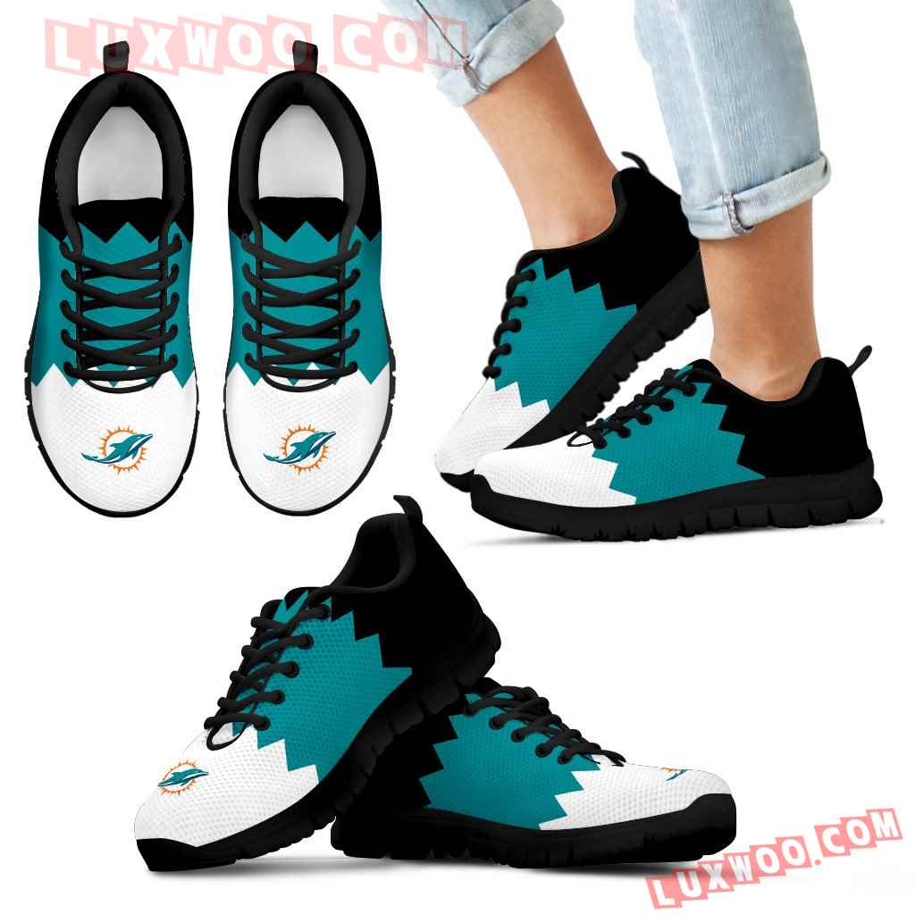 Incredible Line Zig Zag Disorder Beautiful Miami Dolphins Sneakers