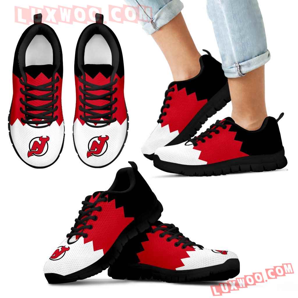 Incredible Line Zig Zag Disorder Beautiful New Jersey Devils Sneakers