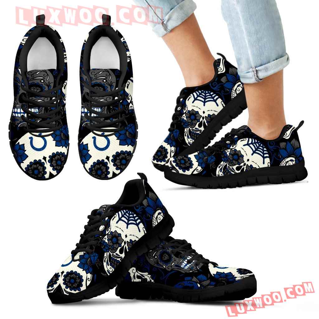 Indianapolis Colts Colorful Sugar Skull Sneakers