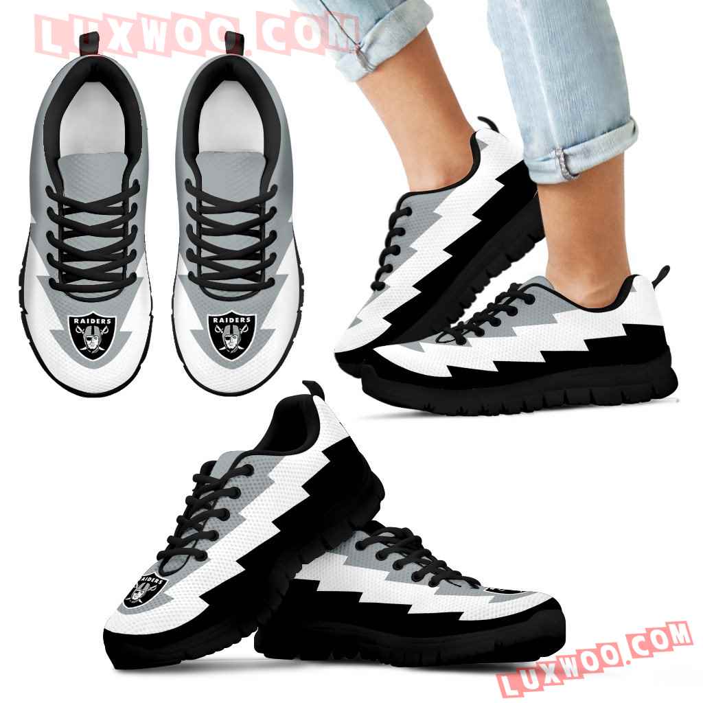 Jagged Saws Creative Draw Oakland Raiders Sneakers
