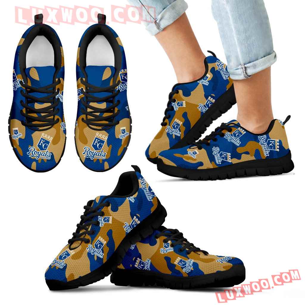 Kansas City Royals Cotton Camouflage Fabric Military Solider Style Sneakers