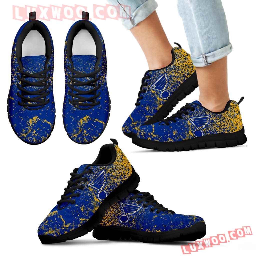 Light Tiny Pixel Smashing Pieces St Louis Blues Sneakers