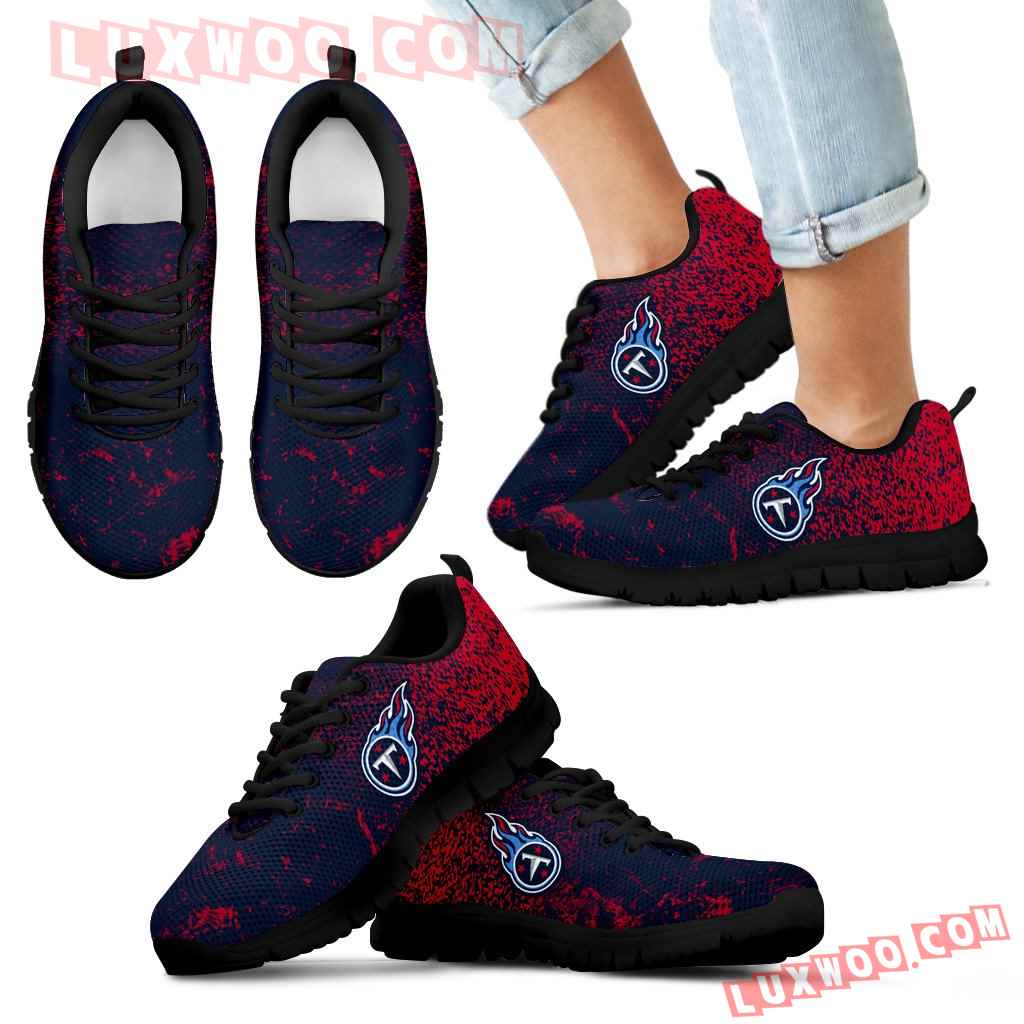 Light Tiny Pixel Smashing Pieces Tennessee Titans Sneakers