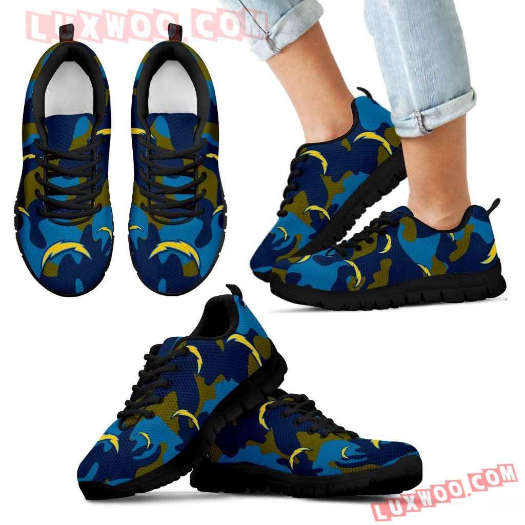 Los Angeles Chargers Cotton Camouflage Fabric Military Solider Style Sneakers