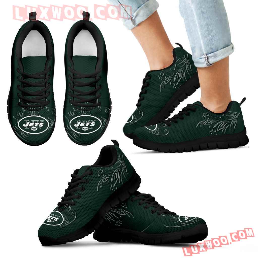 Lovely Floral Print New York Jets Sneakers