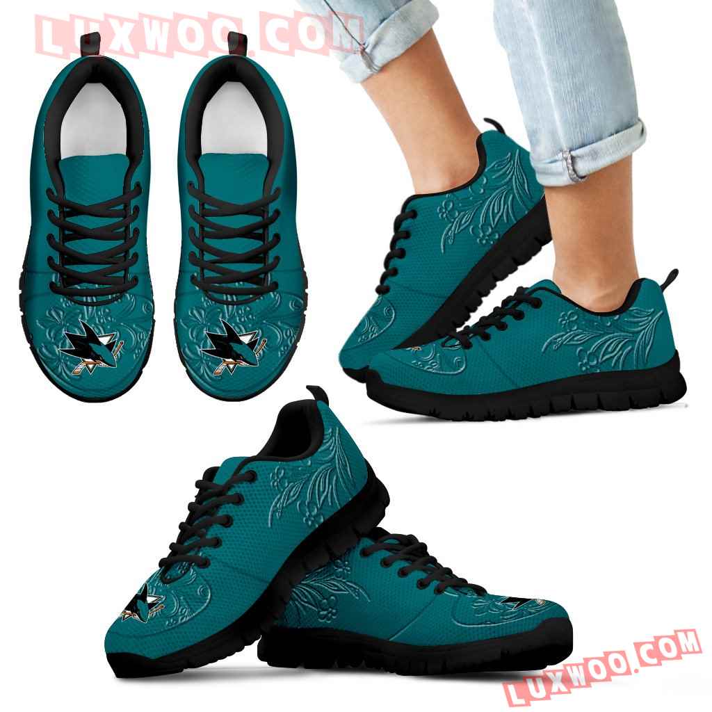 Lovely Floral Print San Jose Sharks Sneakers
