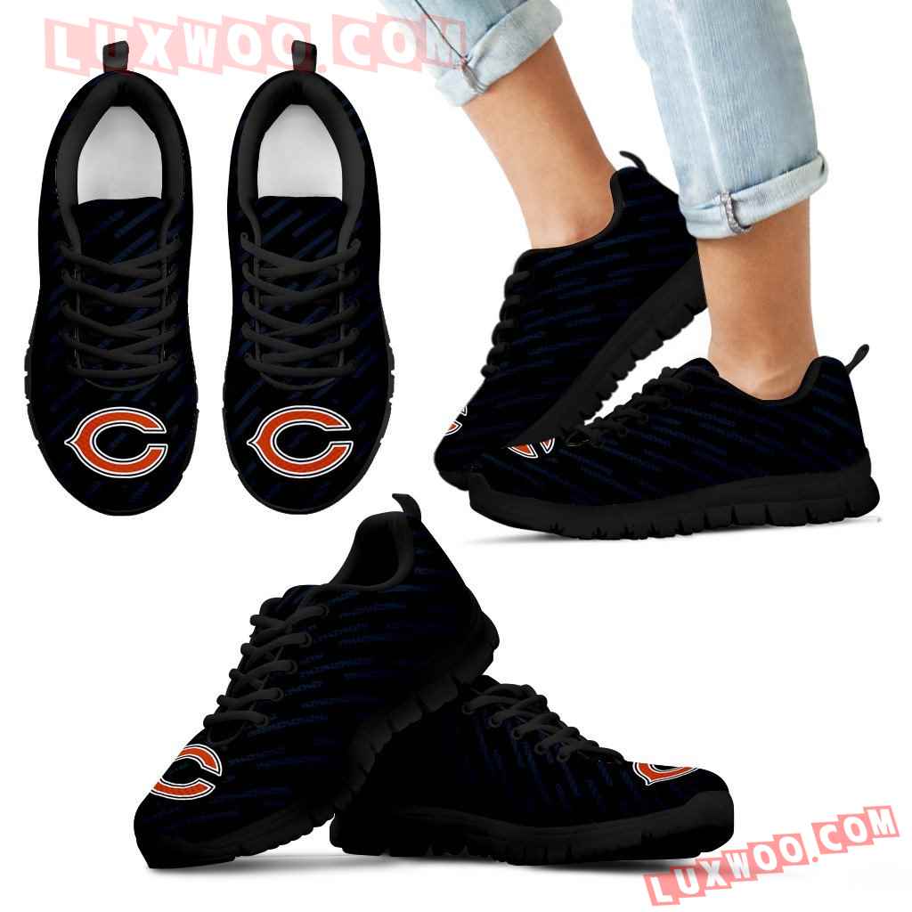 Marvelous Striped Stunning Logo Chicago Bears Sneakers - Luxwoo.com