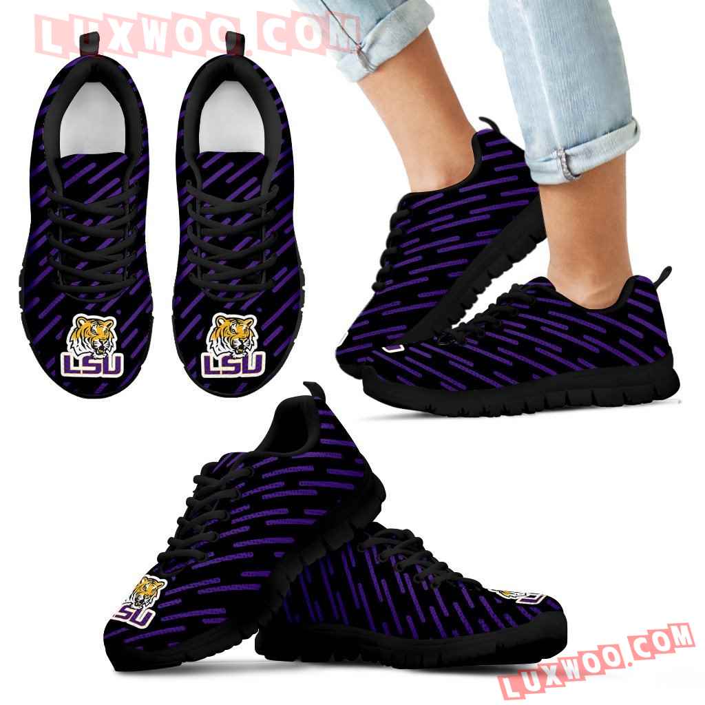 Marvelous Striped Stunning Logo Lsu Tigers Sneakers