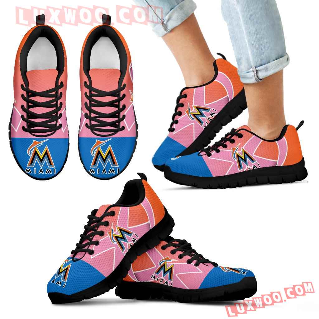 Miami Marlins Cancer Pink Ribbon Sneakers