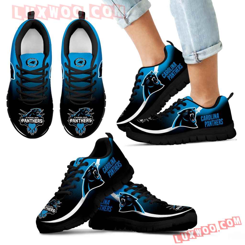 Mystery Straight Line Up Carolina Panthers Sneakers - Luxwoo.com