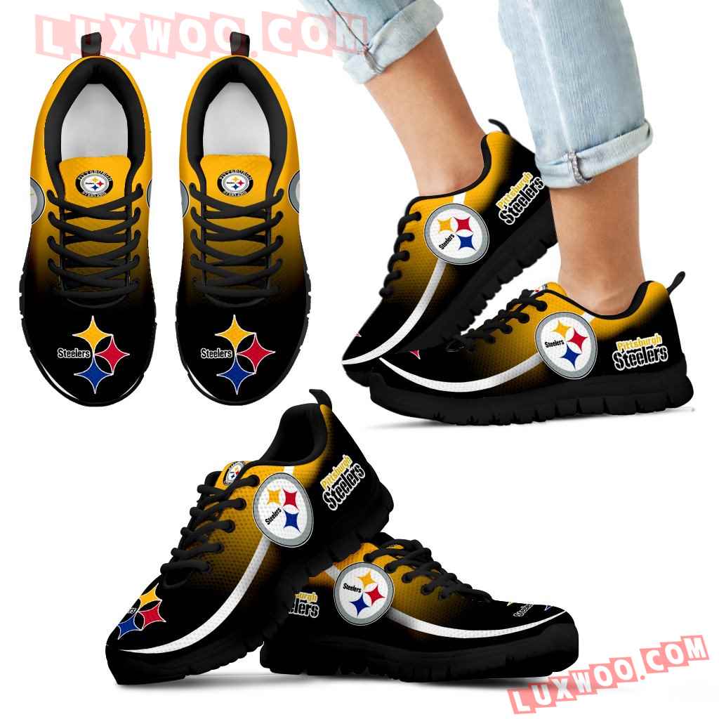 Mystery Straight Line Up Pittsburgh Steelers Sneakers - Luxwoo.com