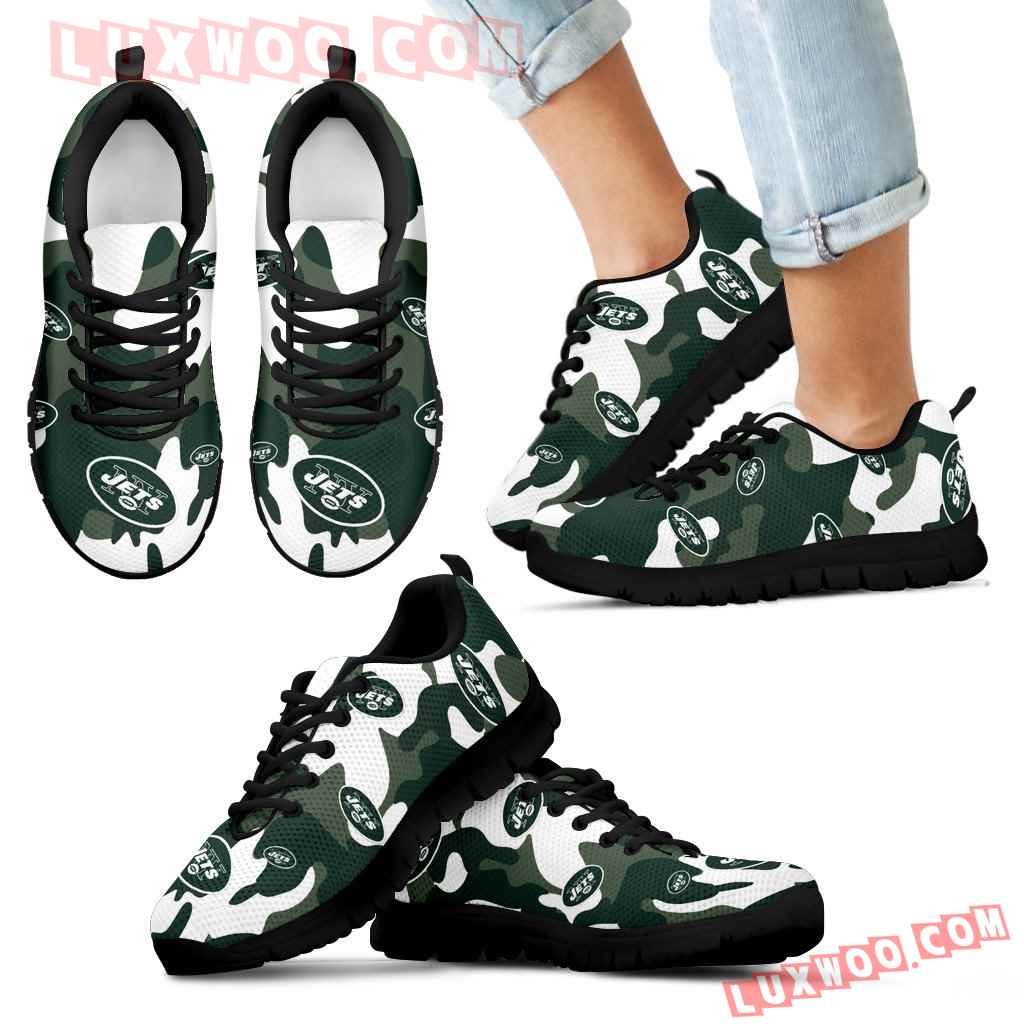 New York Jets Cotton Camouflage Fabric Military Solider Style Sneakers