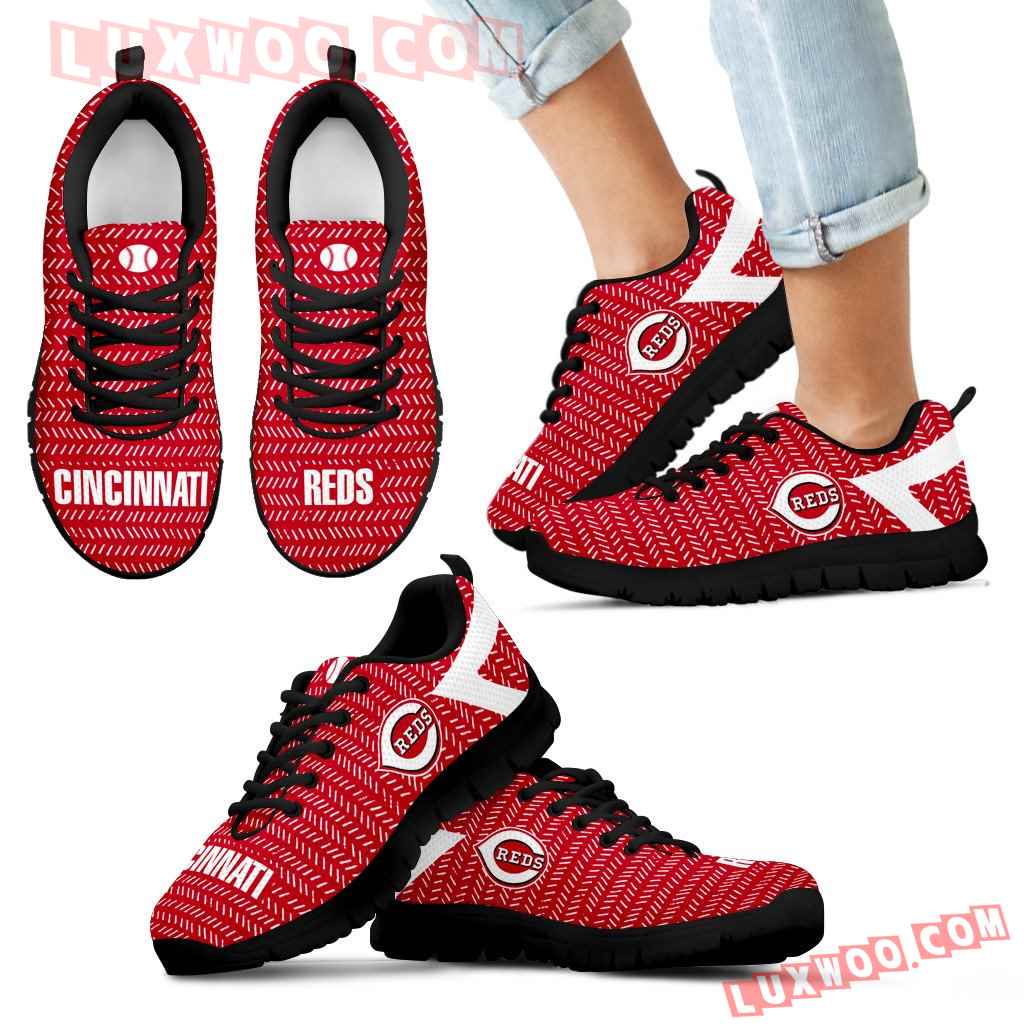 Pattern Logo Slide In Line Cincinnati Reds Sneakers