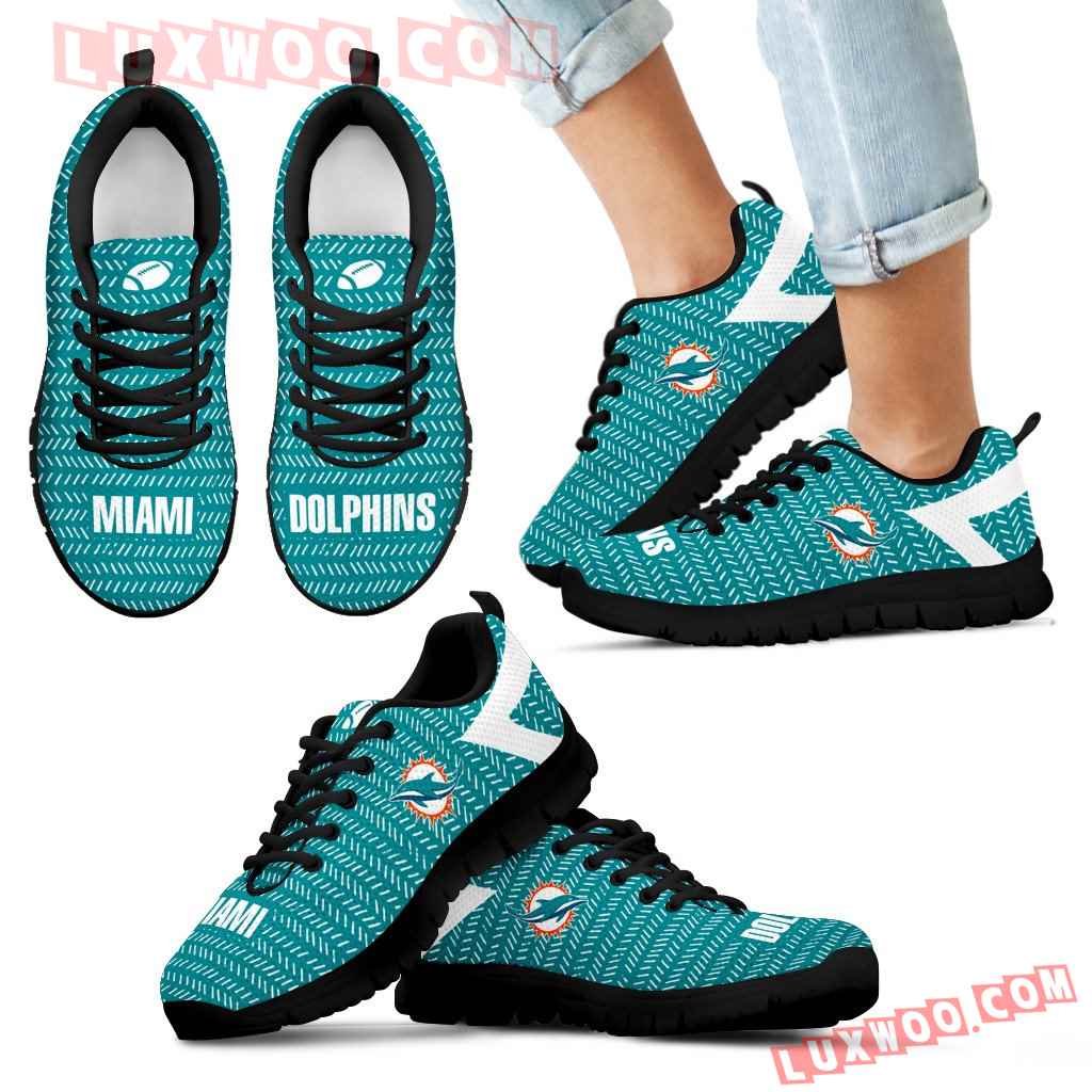 Pattern Logo Slide In Line Miami Dolphins Sneakers